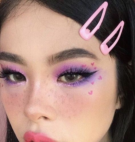 Purple And Pink Makeup, Purple Makeup Ideas, 2020 Makeup, Drag Make-up, Indie Makeup, Kawaii Makeup, Purple Makeup, Makijaż Smokey Eye, Edgy Makeup