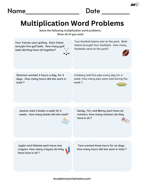 Math Word Problems 4th Grade, Multiplication Word Problems 4th Grade, Multiplication Word Problems 3rd Grade, Math 4th Grade Worksheets, Word Problems 3rd Grade, Maths Worksheet, Worksheet Kindergarten, Multiplication Word Problems, Math Tutoring