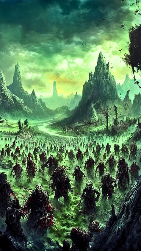 aesthetic dark fantasy  image of an zombie  horde! Zombie Horde Art, Horde Of Zombies, Zombie Horde, Zombie Art, Fantasy Images, Aesthetic Dark, Fantasy Aesthetic, Fantasy Landscape, Fantasy World