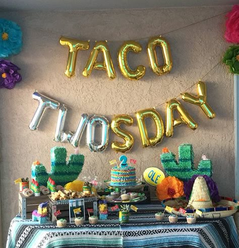 Taco Twosday Birthday Boy, Taco Birthday, Lila Party, Ballon Banner, Taco Twosday, Birthday Letter, 2nd Birthday Party Themes, Twins Baby, Balloon Kit