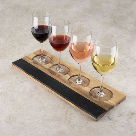 Rustic Farmhouse Acacia Wood Wine Flight Board | Domestify Wine Flight, Flight Board, Chalk Crafts, Wine Tasting Room, Wood Shop Projects, Wine And Dine, Wine Room, Tasting Room, Wooden Tray