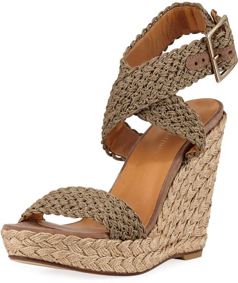 Ankle Tie Espadrilles, Designer Wedges, Stuart Weitzman Wedges, Lace Espadrilles, Evening Heels, Stuart Weitzman Boots, Espadrilles Style, Slip On Espadrilles, Wedge Espadrilles