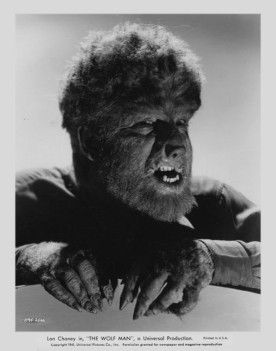 The Wolf Man (1941) | 3B Theater Poster Archive The Wolf Man 1941, Wolf Man 1941, Vintage Horror Movies, Old School Horror, Hollywood Monsters, Classic Monster Movies, The Wolf Man, Universal Horror, Lon Chaney Jr