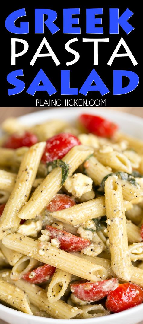 Pasta Olive Oil, Greek Pasta Salad Recipe, Greek Pasta Salad, Cold Pasta Salad Recipes, Pasta Penne, Spring Dishes, Greek Seasoning, Greek Salad Pasta, Greek Pasta