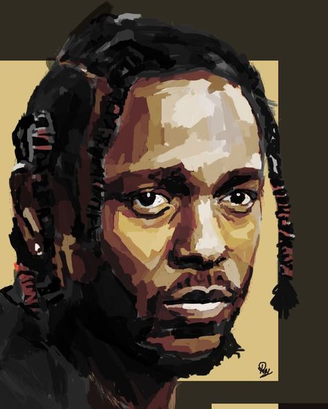 J Cole Fan Art, Kendrick Lamar Pop Art, Kendrick Lamar Fan Art, Kendrick Lamar Sketch, Kendrick Lamar Painting, Kendrick Lamar Drawing, Sketchbook People, Kendrick Lamar Art, Rapper Kendrick Lamar