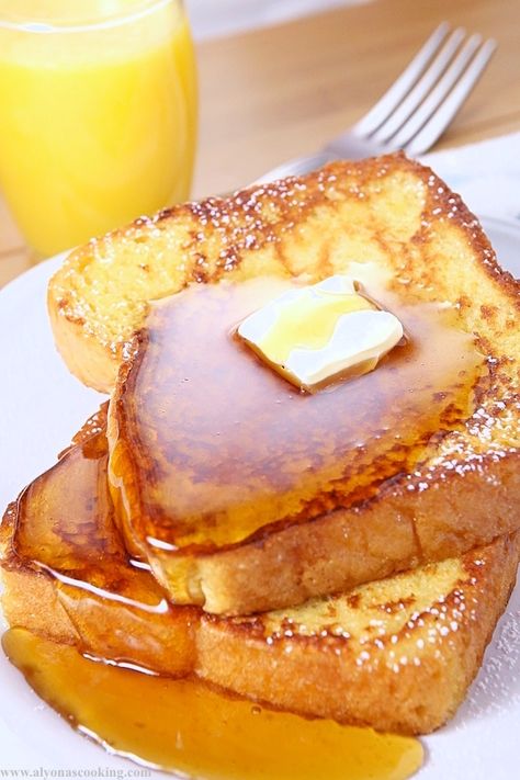 French Toast Recipe | Alyona’s Cooking French Toast With Honey, Fluffy French Toast Recipe, Homemade French Toast Recipe, Awesome French Toast Recipe, Fluffy French Toast, Homemade French Toast, Easy French Toast Recipe, Make French Toast, Autumn Tea