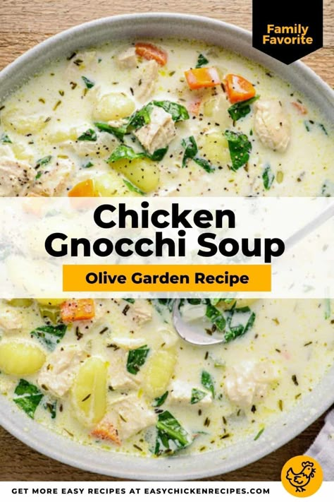 Copycat Olive Garden Chicken Gnocchi, Olive Garden Chicken Gnocchi Soup Recipe, Olive Garden Gnocchi Soup, Gnocchi Soup Olive Garden, Copycat Olive Garden Chicken, Soup Olive Garden, Gnocchi Recipes Homemade, 2025 Recipes, Chicken Gnocchi Soup Recipe