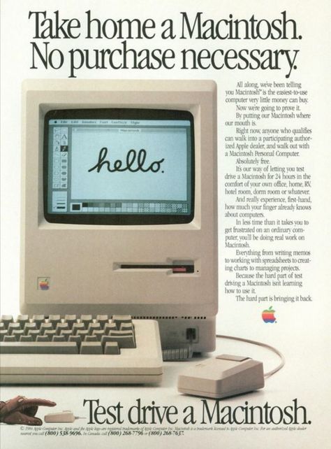 1980s Computer, Fotocamere Vintage, Mouse Photos, Apple Macintosh, Vintage Style Art, Apple Computer, Old Computers, Retro Ads, Old Ads