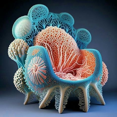 Mermaid Throne, Mushroom Furniture, Colourful Chairs, Coral Furniture, Coral Chair, Funny Furniture, Amazing Interior Design, Instagram Concept, Weird Furniture