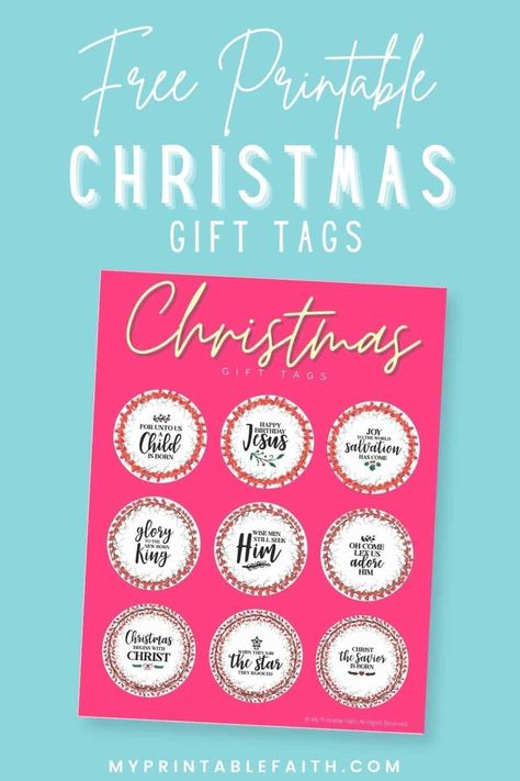 Lds Primary Christmas Gifts, Primary Christmas Gifts, Free Christmas Tags, Christmas Sunday School, Round Gift Tags, Christmas Scripture, Christian Christmas Gift, Christmas Bible Verses, Christmas Phrases