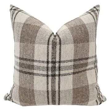 NEW TO SHOP Tan Pillows, Winter Pillows, Plaid Pillow Covers, Chenille Pillow, Plaid Pillow, Brown Pillows, Charcoal Black, Gray Plaid, Stripe Pillow