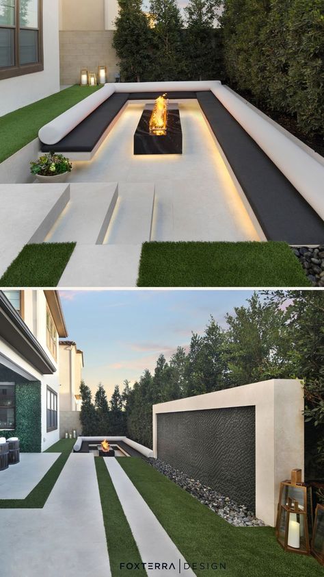 Luxury Backyard Design, Sunken Fire Pit, Planning Garden, Modern Backyard Design, Sunken Fire Pits, Gardening Design, Modern Backyard Landscaping, Gardening Landscaping, Backyard Landscape