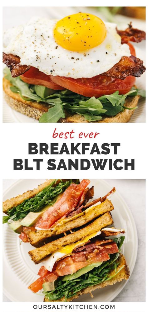 Egg Blt Sandwich, Salted Tomatoes, Blt Breakfast Sandwich, Turkey Bacon Breakfast Sandwich, Gothic Southern, Bacon Breakfast Sandwich, Breakfast Blt, Blt Sandwich Recipes, Healthy Breakfast Sandwich