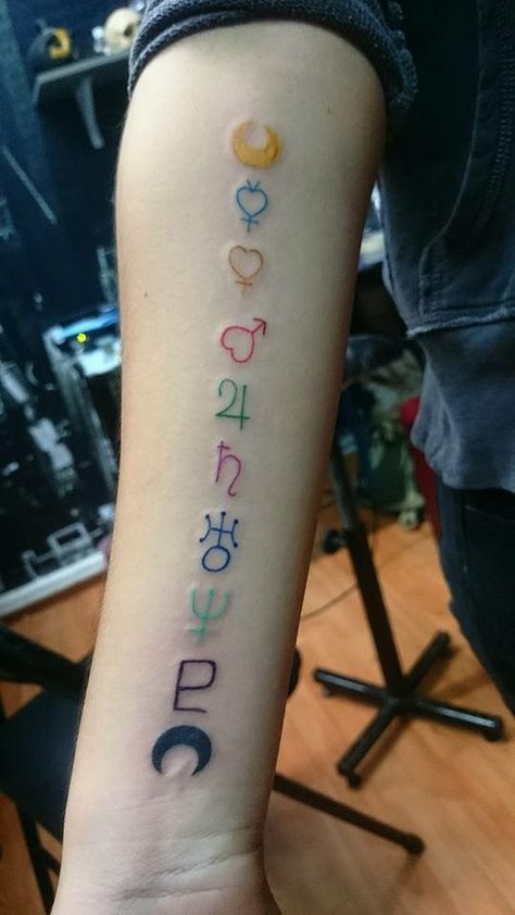 225 Sailor Moon Tattoo Ideas and Designs (2023) - TattoosBoyGirl Sailor Moon Planet Symbols, Sailor Moon Finger Tattoo, Tattoo Ideas Sailor Moon, Sailor Moon Manga Tattoo, Sailor Moon Tattoo Design, Sailor Moon Tattoo Minimalist, Sailor Moon Tattoo Ideas, Sailor Moons, Tattoo Moon