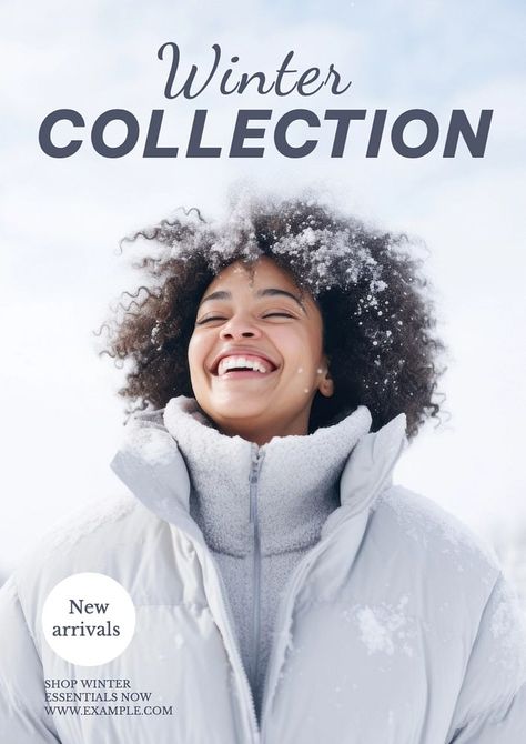 Winter Collection Poster Design, Winter Poster, Backgrounds Wallpapers, Winter Essentials, Mockup Psd, Poster Template, Social Media Template, Winter Collection, Design Resources