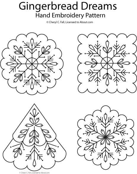 Gingerbread Dreams Hand Embroidery Patterns Christmas Hand Embroidery, Embroidery Christmas, Felt Embroidery, Embroidery Patterns Vintage, Felt Christmas Ornaments, Crewel Embroidery, Christmas Sewing, Christmas Embroidery, Vintage Embroidery