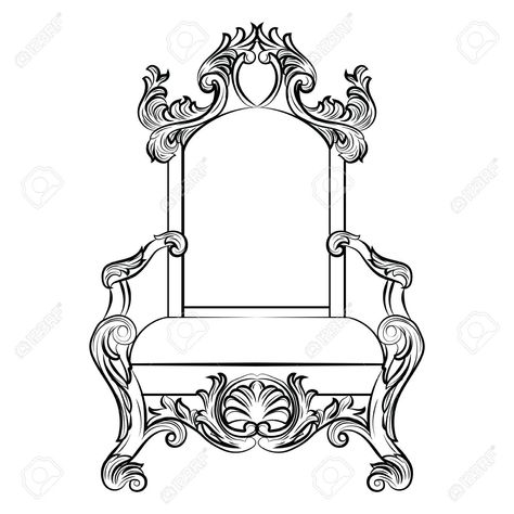 Throne Chair Drawing, Throne Drawing Reference, Throne Drawing, Game Of Thrones Drawings, King Throne Chair, King Throne, Queen Chair, King On Throne, King Chair