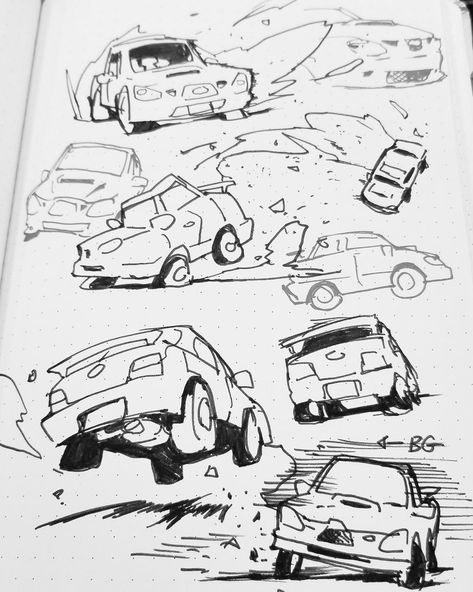 Sketch Book Art Illustrations, Money Drawing Reference, Car Drawing Refrences, Car Art Reference, Driving Drawing References, Car Drawing Perspective, How To Draw Train, Car Drawing Reference, Traffic Drawing