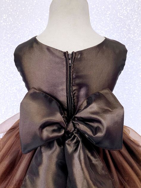 Brown Sleeveless Organza Ruffle Satin Sash Dress Toddler Newborn Pageant Flower Girl Wedding Birthday Holiday Easter Christmas Formal Chic - Etsy Frock For Kids, Organza Ruffle Dress, Christmas Formal, Frocks For Babies, Frocks For Kids, Flower Girl Gown, Formal Chic, Flower Girl Wedding, Ruffle Flower