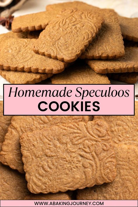 These traditional Belgian Speculoos Cookies (homemade Biscoff Cookies) are packed with spices and deep caramel flavour. They are super easy to make at home for the Holidays! Homemade Speculoos Cookies, How To Make Biscoff Cookies, Vegan Speculoos Cookies, Diy Biscoff Cookies, Speculoos Cookies Recipe, Homemade Biscoff Cookies, Speculoos Cookie Butter Recipes, Speculaas Cookies Recipe, Biscoff Cookies Recipe