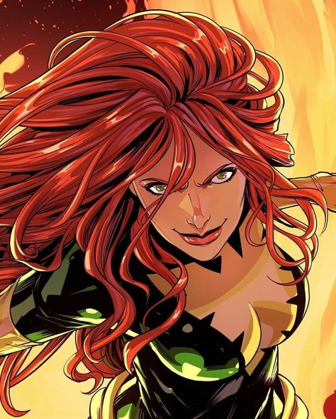 Jean Grey by Serg Acuña. Phoenix Marvel, Marvel Jean Grey, Наташа Romanoff, Jean Grey Phoenix, Marvel Heroines, Marvel Xmen, Dark Phoenix, Charles Xavier, Scarlet Witch Marvel