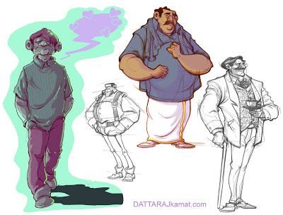 DATTARAJ KAMAT Animation art: Character Designs... Indian Man Character Design, Indian Character Design, Dattaraj Kamat, Indian Illustrations, Man Character Design, Trap Art, Art Emotions, Human Figure Sketches, Animation Movies