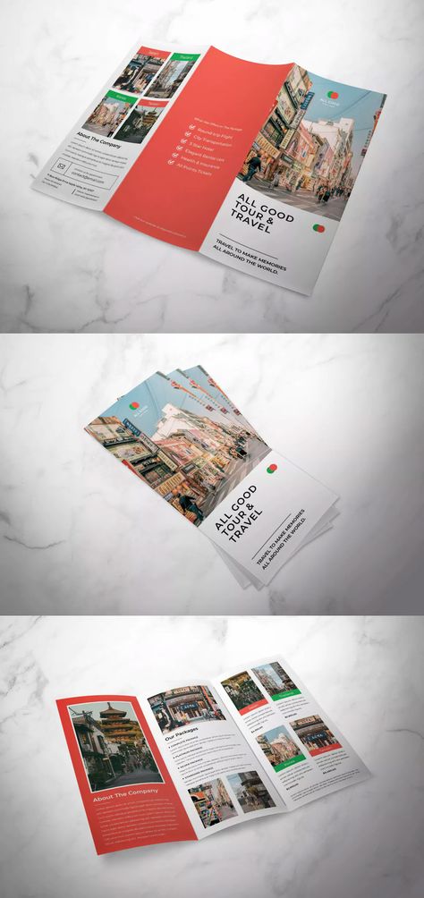 Travel Trifold Brochure Template AI, PSD. Download Travel Pamphlet, Travel Leaflet, Tourism Brochure Design, Tour Brochure, Travel Brochure Design, Tourism Design, Brochure Design Layout, Modern Brochures, Brochure Inspiration