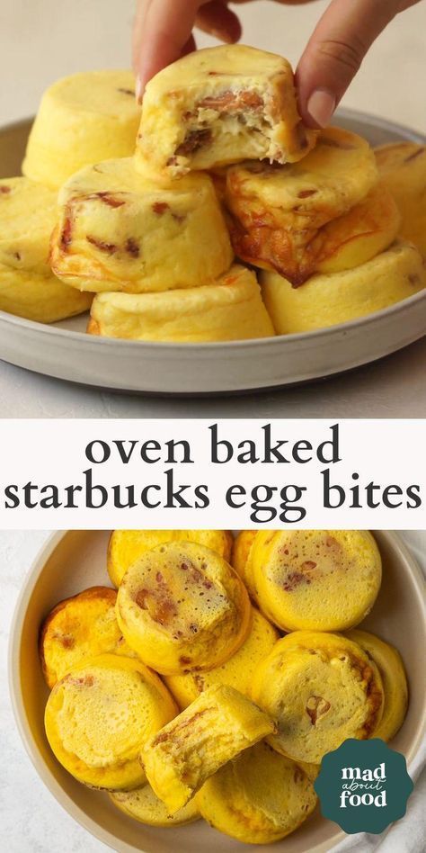 Baked Starbucks Egg Bites, Starbucks Egg Bites Recipe, Starbucks Egg Bites, Resepi Biskut, Egg Bites Recipe, Vegan Muffins, Resep Diet, Steam Bath, Egg Muffins