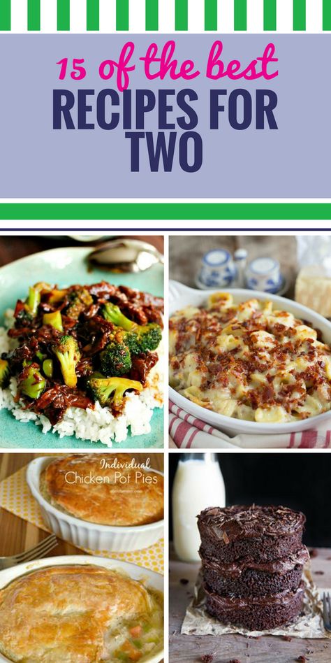 15 Recipes for Two. If you're not making a huge family meal or holiday feast (and don't want to end up with loads of leftovers) these 2-serving recipe ideas are just for you. From desserts (yes, you can make cake for two) or a healthy chicken dinner, these recipes are not too small, not too large - they're just right. Chicken Instapot, Crockpot Recipes For Two, Recipes Instapot, Batch Meals, Cake For Two, Single Serve Meals, Instapot Meals, Easy Meals For One, Recipe For 1