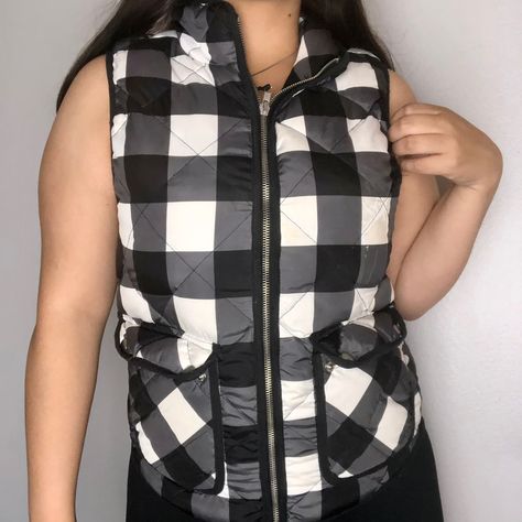 Find this black and white colorblocked checkered puffer sweater vest on my depop! In amazing preloved condition and perfect for winter/ summer or fall fashion #pufferjacket #puffervest #coldweatherfashion #depop #etsy White Puffer Vest, White Puffer, Plaid Quilt, Womens Puffer Vest, Black Puffer Vest, Girls Vest, Plaid Vest, Reversible Vest, Quilted Vest