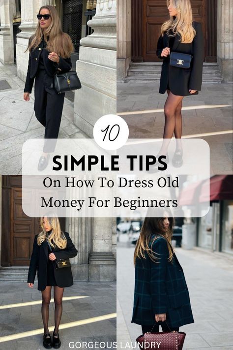 10 SIMPLE TIPS For Looking Like You Have Old Money - How To Dress Old Money Aesthetic, European Luxury fashion trends, quiet Luxury Lifestyle, fashion tips, fashion blogger, Parisian chic, streetwear, cute outfit ideas, classic fashion, modest fashion, classic beauty, aesthetic fashion Modest Old Money Aesthetic Outfit, Timeless Luxury Fashion, Beautiful Lounge Rooms, Old Money Outfit Must Haves, Chic Outfits For Petite Women, Dress Like You Have Money, Quiet Money Aesthetic, How To Dress Like Old Money Women, How To Dress Like You Have Money