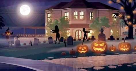 Halloween Backgrounds For Zepeto, Zepeto Halloween Background, Gacha Halloween Background, Gacha Life Background, Halloween House Background, Horror House Cartoon Background, Gacha Backgrounds Outside, Castle Background, Anime Halloween