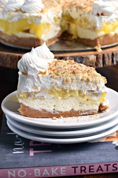 Cold Pies, Puding Pisang, Cheesecake Cakes, Banana Cream Cheesecake, Bake Banana, Banana Cream Pie Recipe, Banana Cream Pudding, Cheesecake Brownie, Coconut Dessert