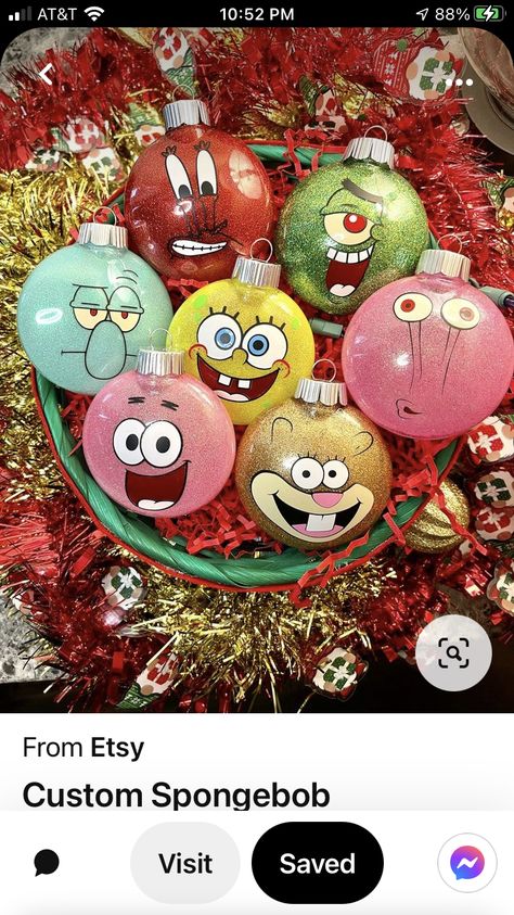 Spongebob Ornaments, Spongebob Squidward Patrick, Mr Krabs And Plankton, 2023 Ornaments, Vinyl Christmas Ornaments, Spongebob Christmas, Spongebob Squidward, Vinyl Ornaments, Kids Ornament