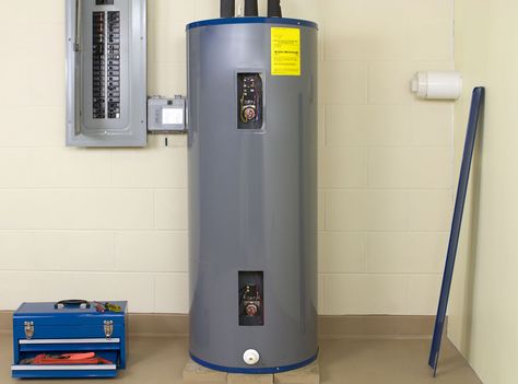 Learn how to troubleshoot and repair a tank-type electric hot water heater in your home, including common problems of lack of hot water and leaks. Water Heater Maintenance, Heat Pump Water Heater, Water Heater Installation, Water Heater Repair, Hot Water Tank, Gas Water Heater, Electric Water Heater, Tankless Water Heater, Water Heating