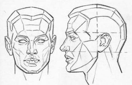 Planes of head. Front and side view. Planes Of The Face, Drawing The Human Head, Andrew Loomis, Face Anatomy, 얼굴 드로잉, Human Anatomy Drawing, 얼굴 그리기, Drawing Heads, Anatomy Sketches