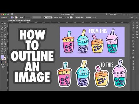 Learn how to offset an image in Adobe Illustrator to create a cute sticker with an offset. #BusinessFonts #ProfessionalFonts #CreativeFonts  #FontLove #FontObsessed Svg Tutorial, Illustrator Hacks, Illustrator Tips, Illustration Business Cards, Create Logo Design, Sticker Making, Business Fonts, Illustrator Design Tutorial, Adobe Illustrator Tutorials