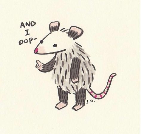 Opposum Drawings, Opossum Sketch, Opossum Drawing, Opossum Art, Awesome Possum, Funny Tattoos, Arte Sketchbook, Cute Animal Drawings, Funky Art