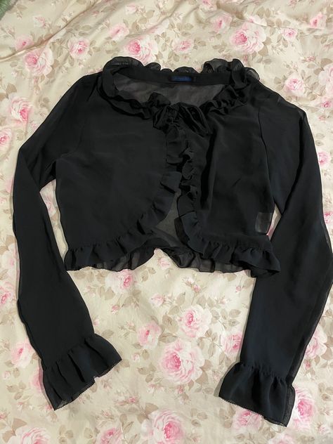 Moi Meme Moitie Bolero - Black Black Bolero Outfit, Pink Alternative Fashion, Chiffon Bolero, Bolero Black, Goth Fits, Matching Leggings, Swaggy Outfits, Gothic Outfits, Clueless