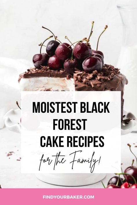 Black Forest Cake Recipe Black Forest Cake Decoration, Black Forest Cake Recipe, Cherry Filling, Black Forest Cake, Forest Cake, Cream Frosting, Indulgent Desserts, Cake Lover, Easy Cake Recipes