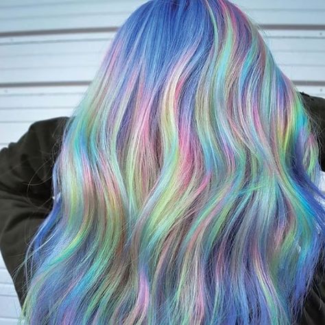 Why You Need To Try The Iridescent Hair Trend ASAP | Beauty Launchpad Iridescent Hair, Holographic Hair, World Hair, Rave Hair, Vivid Hair Color, Cute Hair Colors, Rainbow Hair Color, Pretty Hair Color, Hair Colorist