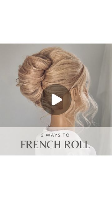 Melbourne Bridal Hairstylist/Educator on Instagram: "♡ How to French roll ♡   I’m taking you through 3 different French roll styling techniques:   Number 1 – we have the topsy tail french roll starting with two ponytails, use a topsytail tool to invert each pony pulling them both tight before teasing the ends and rolling up then pinning all the way down the side to to secure. This is a more modern way to create this popular style.   Number 2 – Is the classic french roll this one is crafted by sweeping hair to one side before lining pins up the head, a pro tip here is to be sure to overlap the pins for security, ensuring the top pin is angled downwards will stop hair from escaping too.  Next tease comb roll and pin to complete the look. This one is a great base for our modern piled high sty Modern French Roll Hairstyles, How To French Roll Hair, French Hair Twist, French Roll Tutorial, Textured French Twist, French Twist Updo Wedding, High French Twist, Hair French Roll, French Twist Updo Tutorial