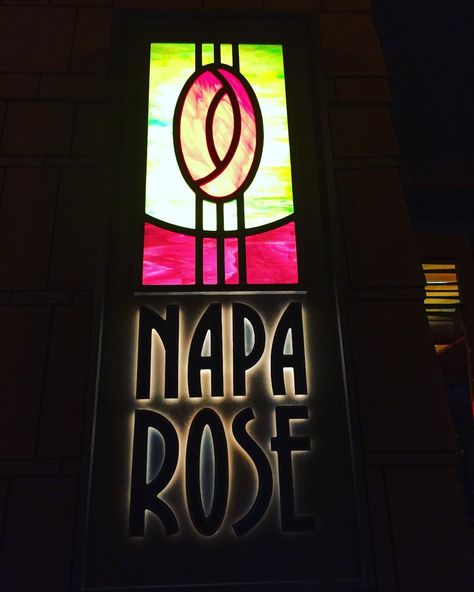 Blair Eubanks on Instagram: “Once again another excellent meal at Napa Rose #disneyland #disneygrandcalifornianhotel #naparose #dinner #sign #restaurant #california…” Disney Grand Californian Hotel, Sign Restaurant, Hotel Spa, Disneyland, Spa, Neon Signs, California, Restaurant, Hotel