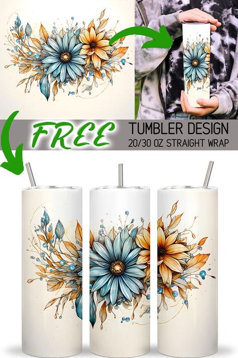 Watercolor Flower FREE Tumbler Wraps 20oz Free Sublimation Designs for Tumblers Free Tumbler Png Tumbler Png Designs, 20oz Sublimation Designs For Tumblers, 20 Oz Sublimation Tumbler Ideas, Tumbler Cup Design Ideas, Cute Tumbler Ideas, Sublimation Designs For Tumblers, Free Sublimation Designs, Designs For Tumblers, Glass Tumbler Design