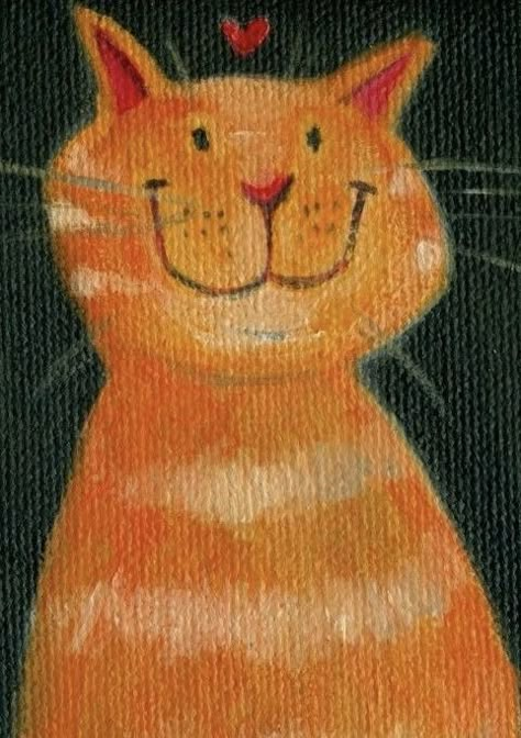 Cute Cat Stuff, So Cute Cat, Orange Cats, Cat Stuff, Art Card, A Kiss, Orange Cat, Cat Painting, Cat Care