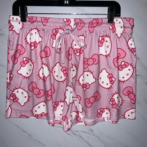 Nwt Medium Pink Pajama Pants, Kitty Makeup, Wall Decor Men, Sanrio Pink, Kitty Clothes, Cotton Pajama Pants, Kitty Items, Hello Kitty Clothes, Fleece Pajama Pants