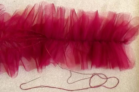 Tulle Shrug Diy, How To Iron Tulle, Diy Tulle Boa, Diy Tulle Poms, How To Sew Tulle Ruffles, Red Tailed Boa, Tulle Garland, Pink Feather Boa, Tulle Balloons