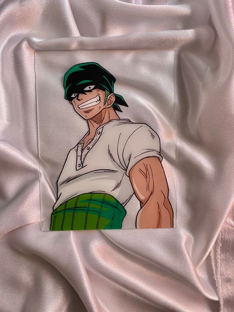 Roronoa Zoro Glass Painting, Zoro Painting Ideas, Zoro One Piece Glass Painting, Roronoa Zoro Painting, One Piece Painting Ideas, Zoro Canvas Painting, Zoro One Piece Painting, Zoro Watercolor, One Piece Painting Canvases