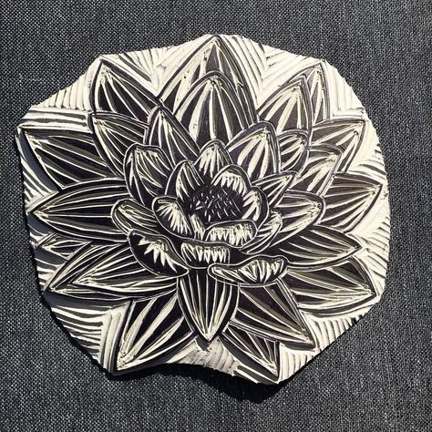 Lotus linocut Lotus Linocut, Lotus Flower Mandala, Senior Thesis, Lotus Flower Art, Lino Art, Linocut Prints, Lotus Flower, Linocut, Printmaking