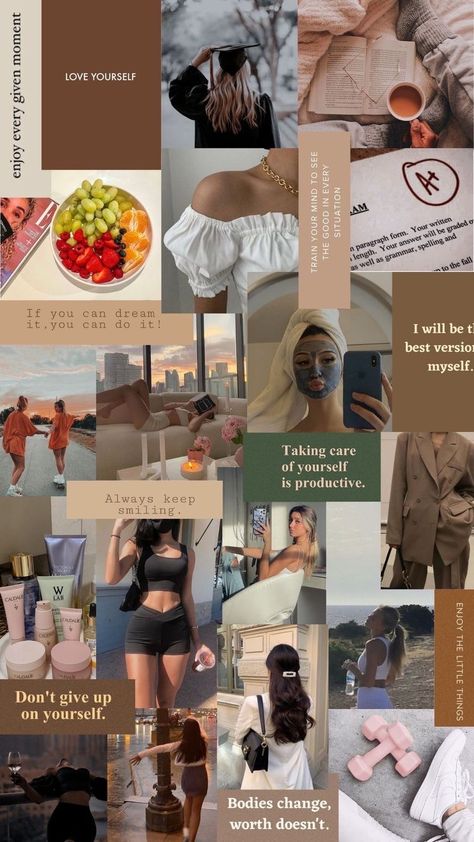 2024 Vision Board Beauty, Beauty Vision Board, Workout Vision Board, Vision Board Lockscreen, 2023 Vision Board Ideas, Vision Board Healthy Lifestyle, Vision Board Layout, Fitness Programs For Women, Goal Setting Vision Board